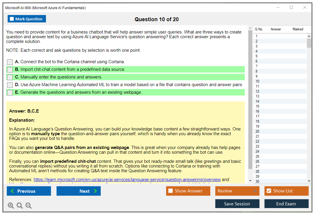 Microsoft AI-900 (Microsoft Azure AI Fundamentals) Exam Simulator Test Engine Exam Question 10