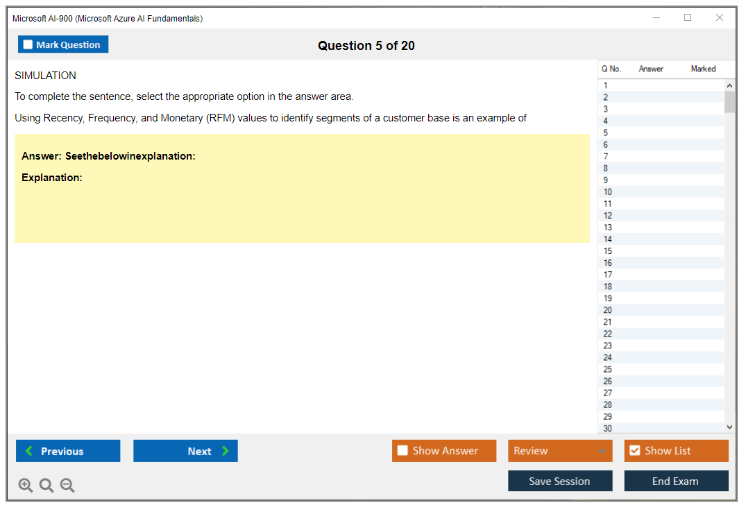 Microsoft AI-900 (Microsoft Azure AI Fundamentals) Exam Simulator Test Engine Exam Question 5