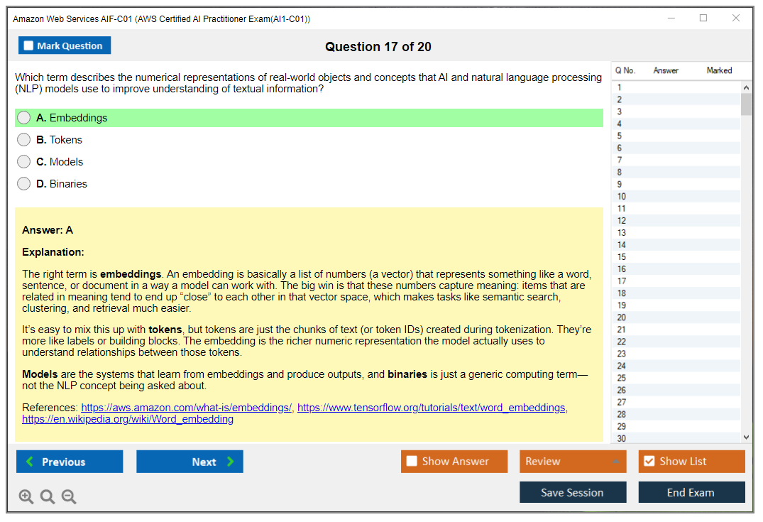 Amazon AWS AIF-C01 (AWS Certified AI Practitioner Exam(AI1-C01)) Exam Simulator Test Engine Exam Question 17