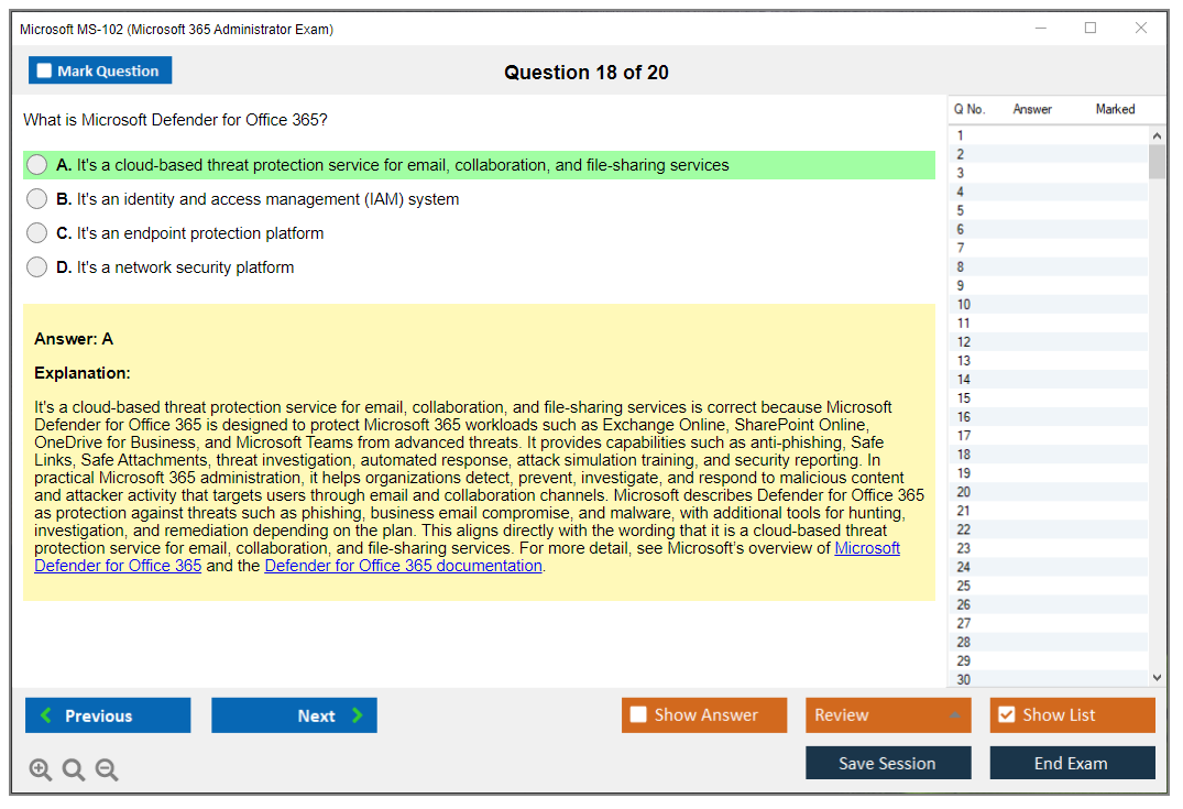 Microsoft MS-102 (Microsoft 365 Administrator Exam) Exam Simulator Test Engine Exam Question 18