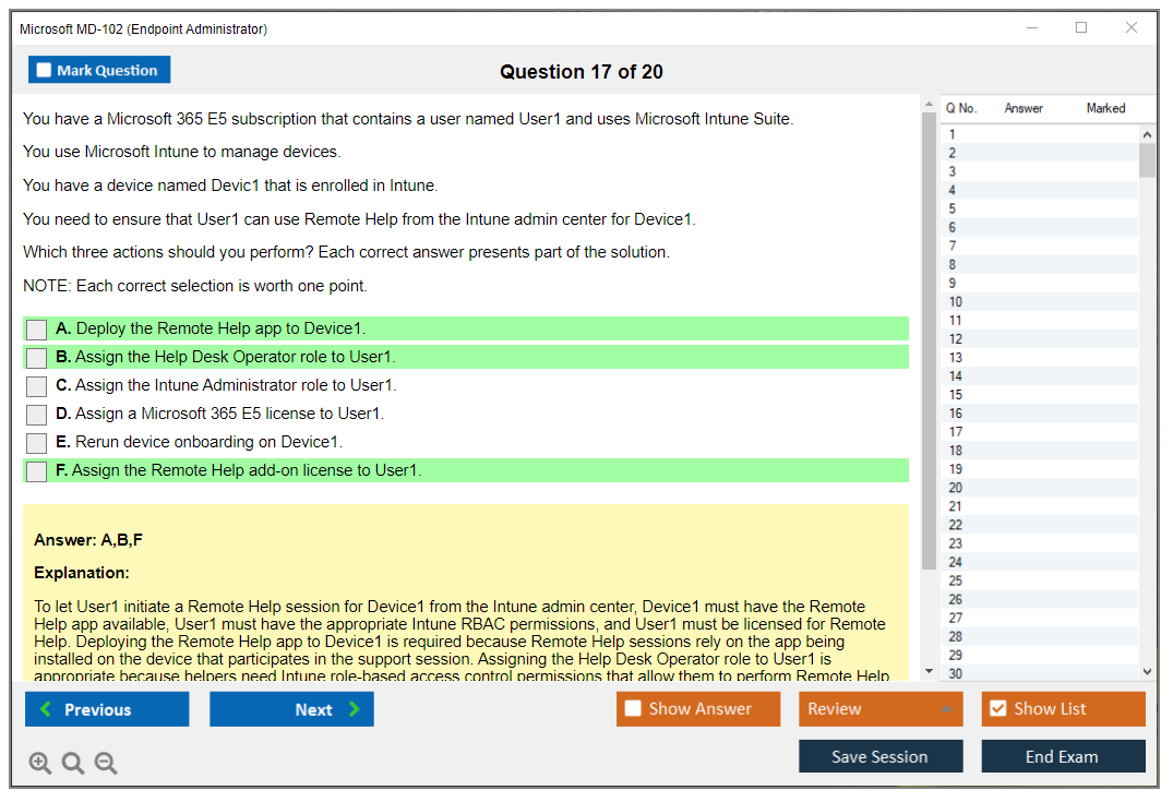 Microsoft MD-102 (Endpoint Administrator) Exam Simulator Test Engine Exam Question 17