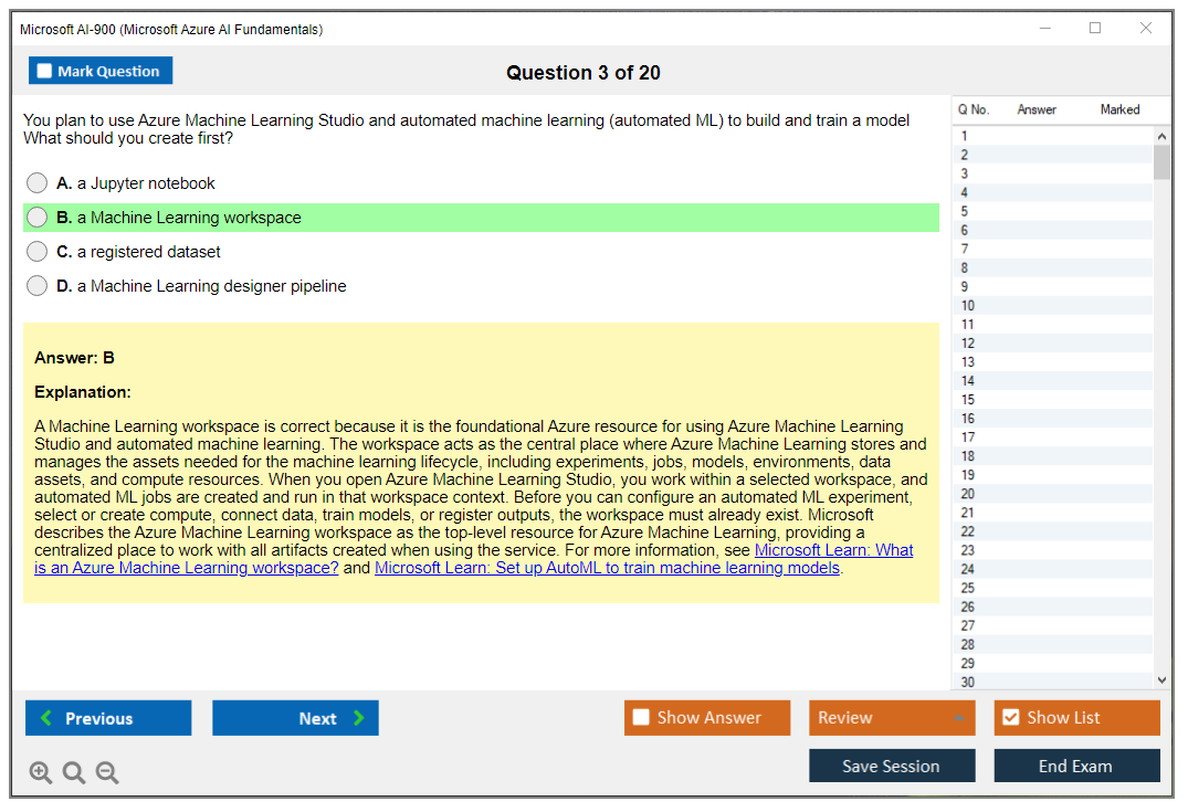 Microsoft AI-900 (Microsoft Azure AI Fundamentals) Exam Simulator Test Engine Exam Question 3
